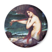 John Waterhouse - A Mermaid Fridge Magnets