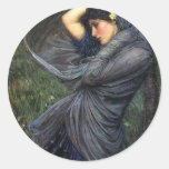 John Waterhouse Pre-Raphaelite Boreas Round Sticker