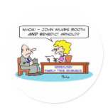 john wilkes booth benedict arnold genealogy round sticker