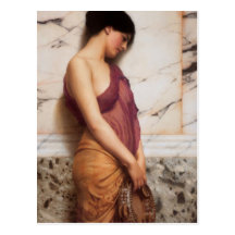 John William Godward - The tambourine girl Post Card