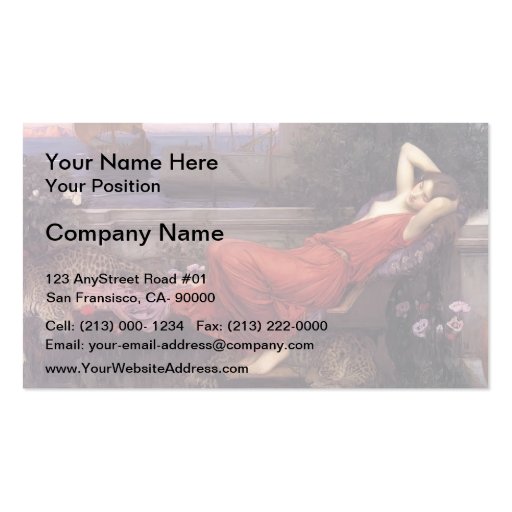 John William Waterhouse- Ariadne Business Card (front side)