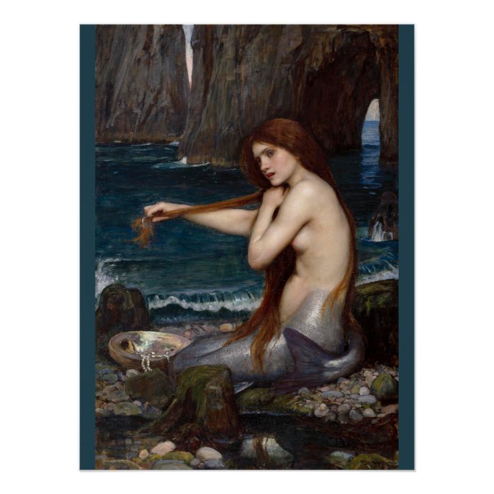 John William Waterhouse Mermaid CC0795 Perfect Poster