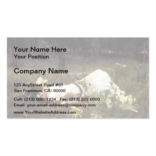 John William Waterhouse- Ophelia Business Card Template (front side)
