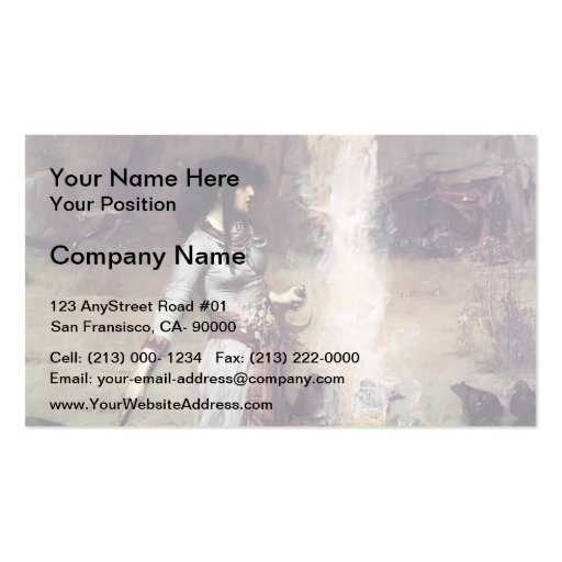 John William Waterhouse- The Magic Circle Business Card (front side)