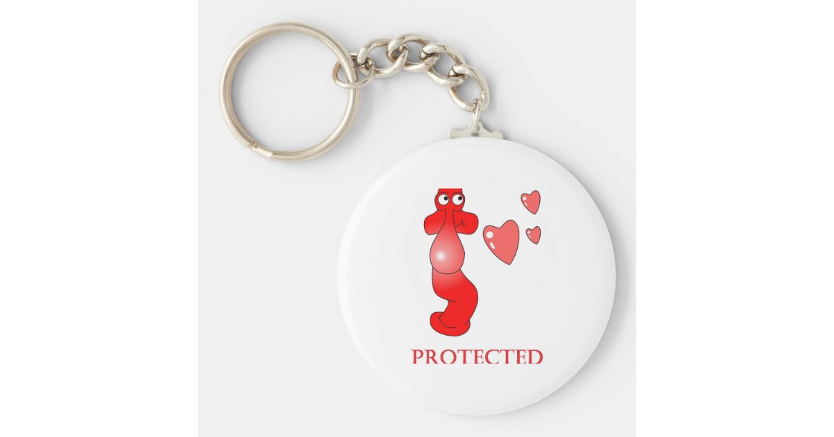 Johnny Condom Protected Hearts Keychain Zazzle