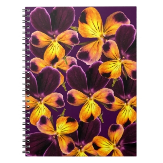 Johnny Jump Up Flower Purple Abstract Notebook