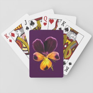 Johnny Jump Up Flowers Purple Floral Playing Cards
