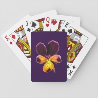 Johnny Jump Up Yellow Purple Floral Playing Cards