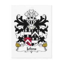 Johns Family Crest postcards by coatsofarms Johns Family Crest postcards