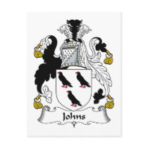Johns Family Crest postcards by coatsofarms Johns Family Crest postcards