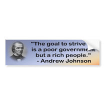 Johnson Poor Government  Bumper bumper stickers