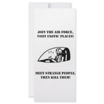 Join Air Force See Exotic People Then Kill Them Personalized Rack Card