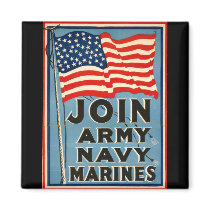 Join Army, Navy, Marines WPA 1917 magnets