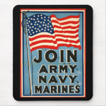 Join Army, Navy, Marines WPA 1917 Mousepads