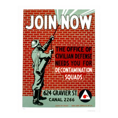 Join Civil Defense Decontamination Squads 1943 WPA Poster by lc_wpa