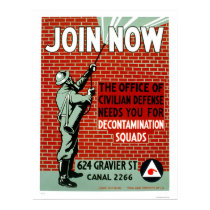 Join Civil Defense Decontamination Squads 1943 WPA posters