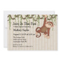 Join In The Fun Monkey Baby Shower invitation