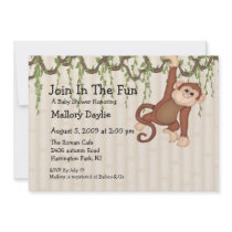 Join In The Fun Monkey Baby Shower Invites