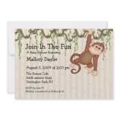 Join In The Fun Monkey Baby Shower invitation