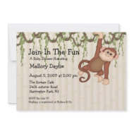 Join In The Fun Monkey Baby Shower invitation
