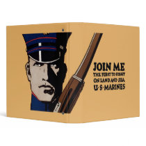 Join Me Land Sea US Marines Vinyl Binders