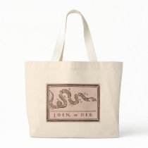 Join or Die Benjamin Franklin Political Cartoon Bags