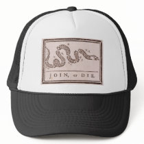 Join or Die Benjamin Franklin Political Cartoon Trucker Hat