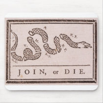 Join or Die Benjamin Franklin Political Cartoon Mouse Pad
