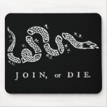 join or die distressed white graphic mouse mats
