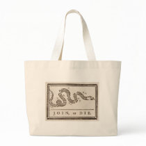 Join, or Die Flag Canvas Bags
