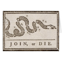 Join, or Die Flag Greeting Cards