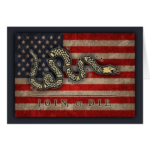 Join Or Die Flag Card Zazzle