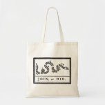 Join or Die Flag from American Revolutionary War Tote Bag