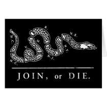 Join Or Die - Libertarian Greeting Card