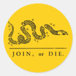 Join or Die - Libertarian Round Sticker