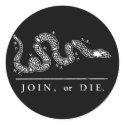 Join Or Die - Libertarian stickers