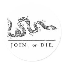 Join Or Die - Libertarian Round Sticker