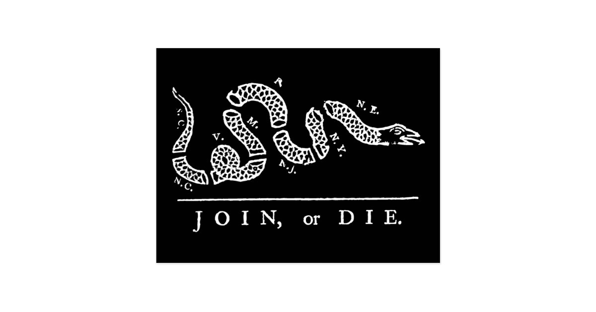 Join or Die Postcard | Zazzle