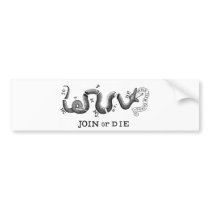 "Join or Die" Revolutionary Patriot Logo Bumper Stickers