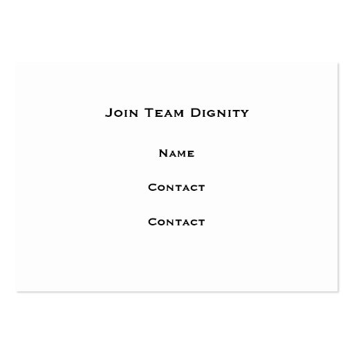 Join Team Dignity - No Bullying Business Cards (back side)