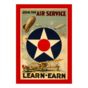 Join The Air Service "Learn-Earn" (Red Border) posters by RetroCommunications Join The Air Service "Learn-Earn" (Red Border) posters