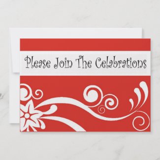 Join the celabrations - red invitation invitation