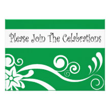 Join the celebrations-green invitation