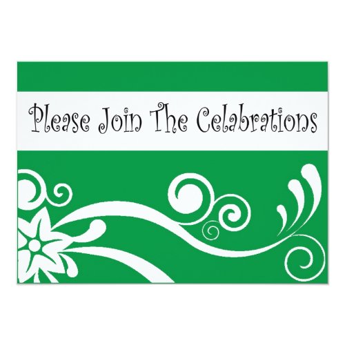 Join the celebrations-green  invitation