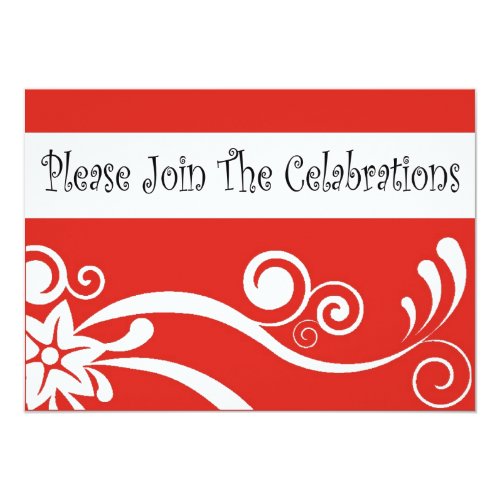 Join the celebrations-red invitation