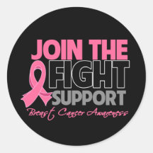 Join The Fight Support Breast Cancer Awareness Stickers