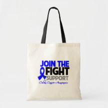 Join The Fight Support Colon Cancer Awareness Tote Bag