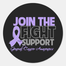 Join The Fight Support General Cancer Awareness Round Stickers