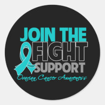 Join The Fight Support Ovarian Cancer Awareness Round Sticker