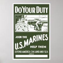 Join The US Marines -- WW2 Print